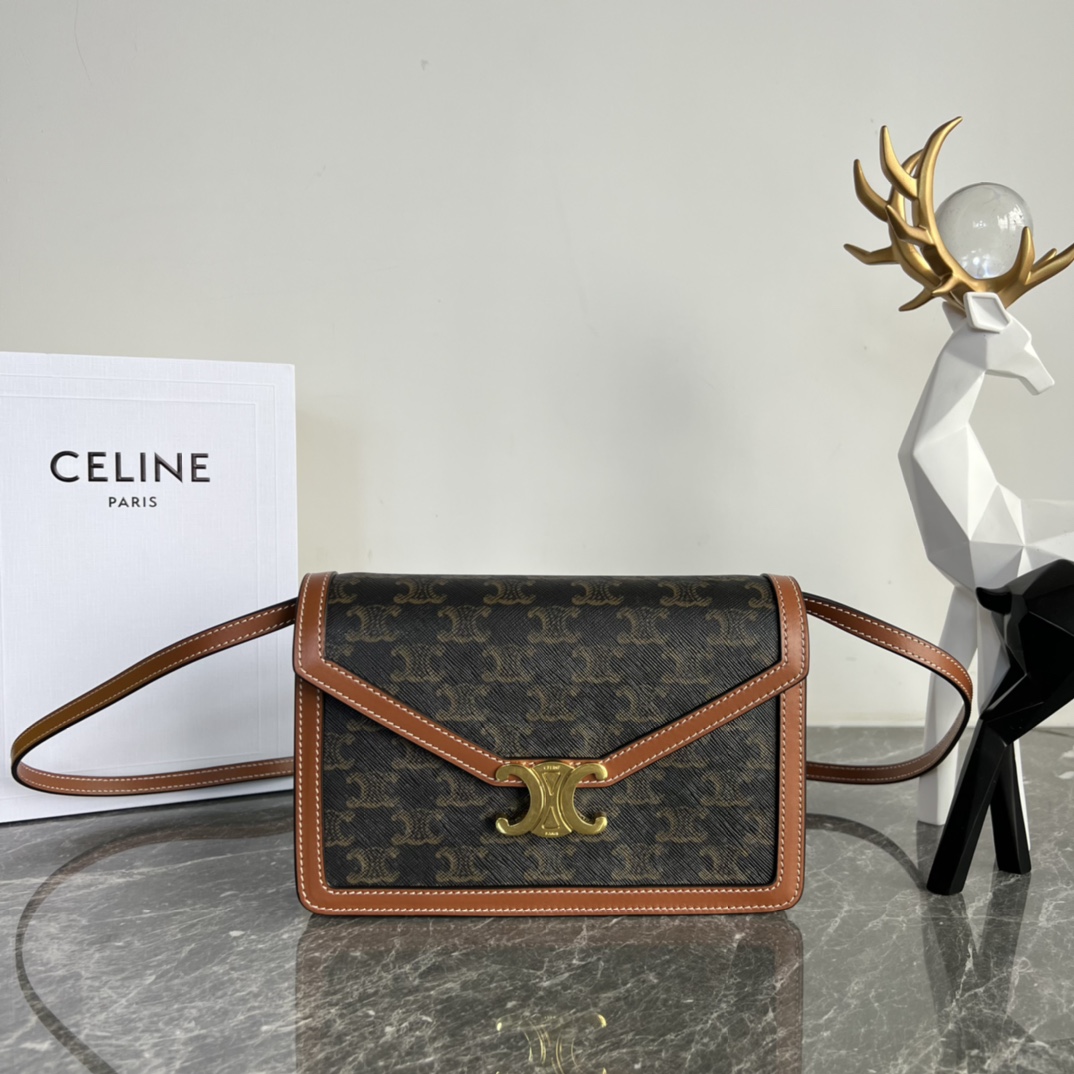 CELINE Enveloppe Bag Triomphe Canvas