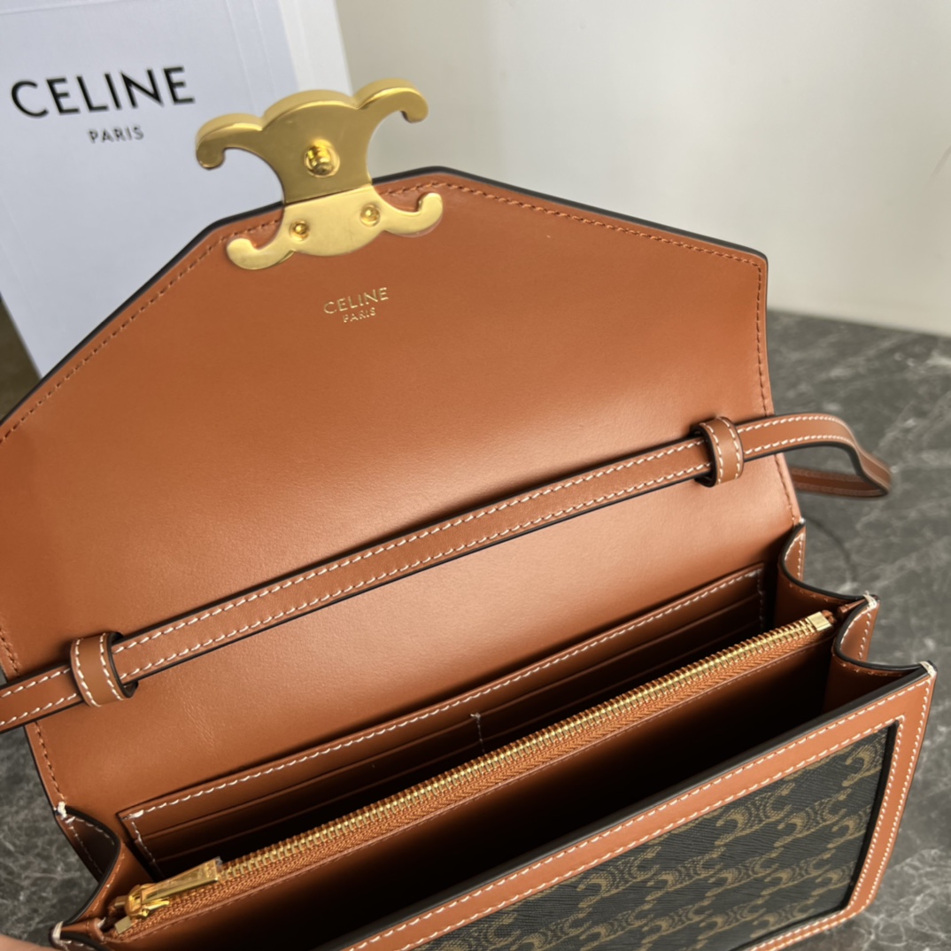 CELINE Enveloppe Bag Triomphe Canvas