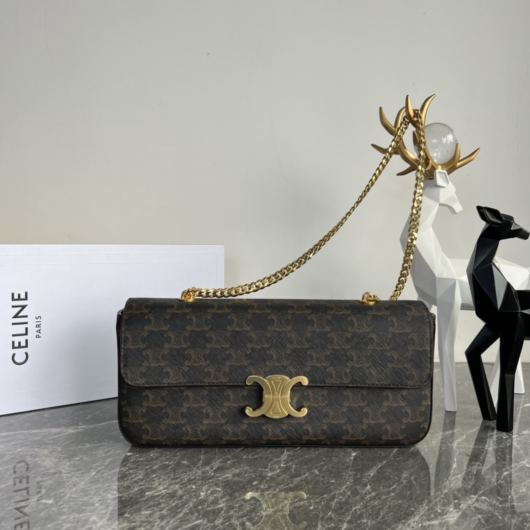 CELINE Chain Bag in Triomphe Canvas