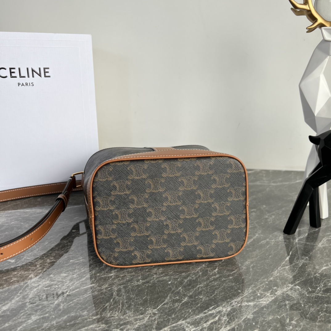 CELINE Small Bucket In Triomphe Canvas