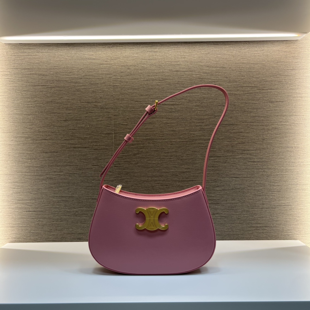 CELINE Medium Tilly Bag In Shiny Clafskin Rose