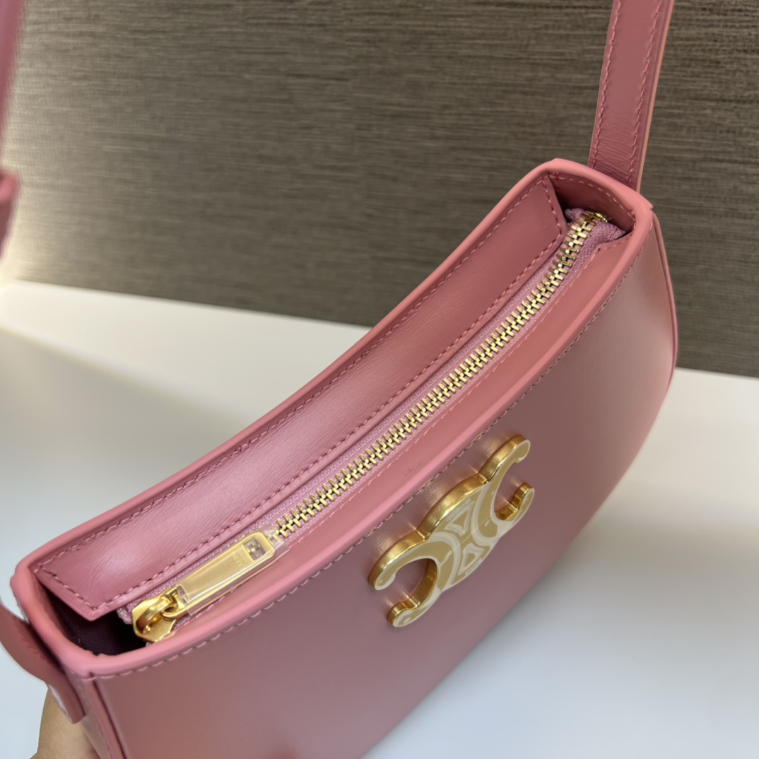 CELINE Medium Tilly Bag In Shiny Clafskin Rose