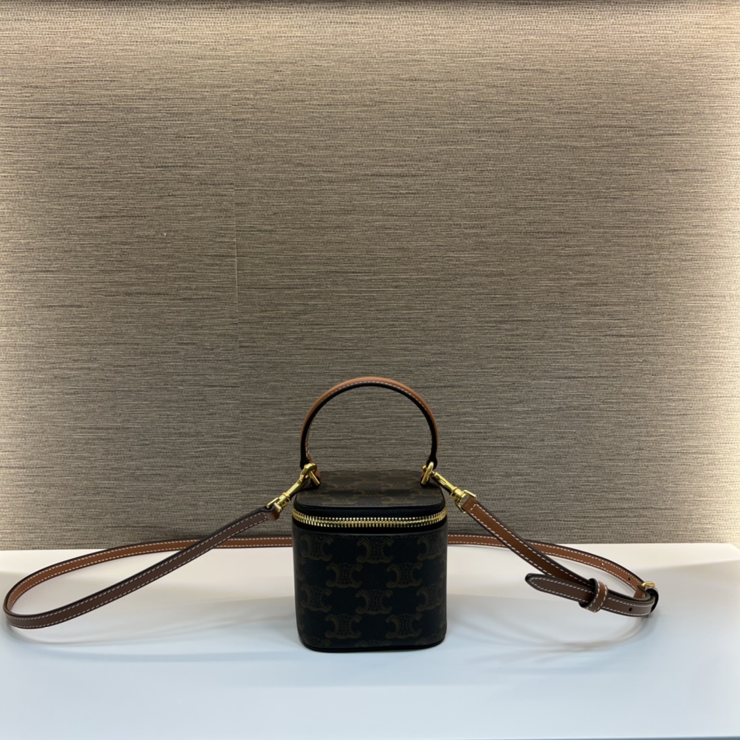 CELINE Mini Vanity Case In Triomphe Canvas