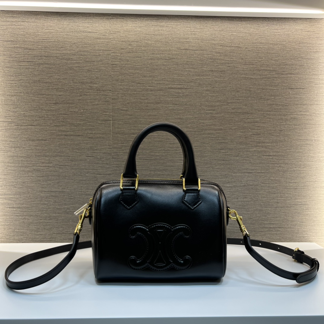 CELINE Small Boston Clafskin Black