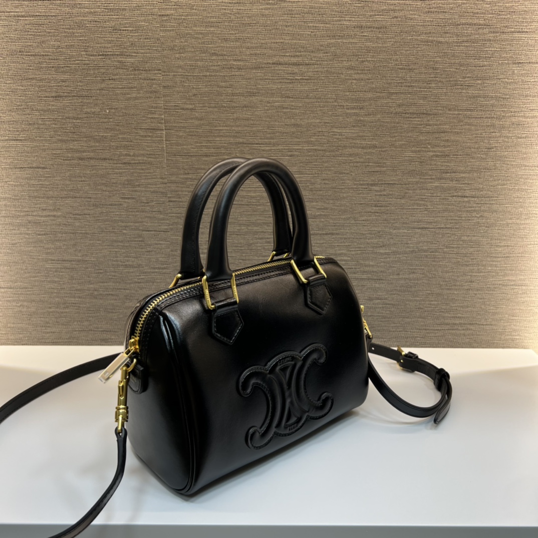 CELINE Small Boston Clafskin Black