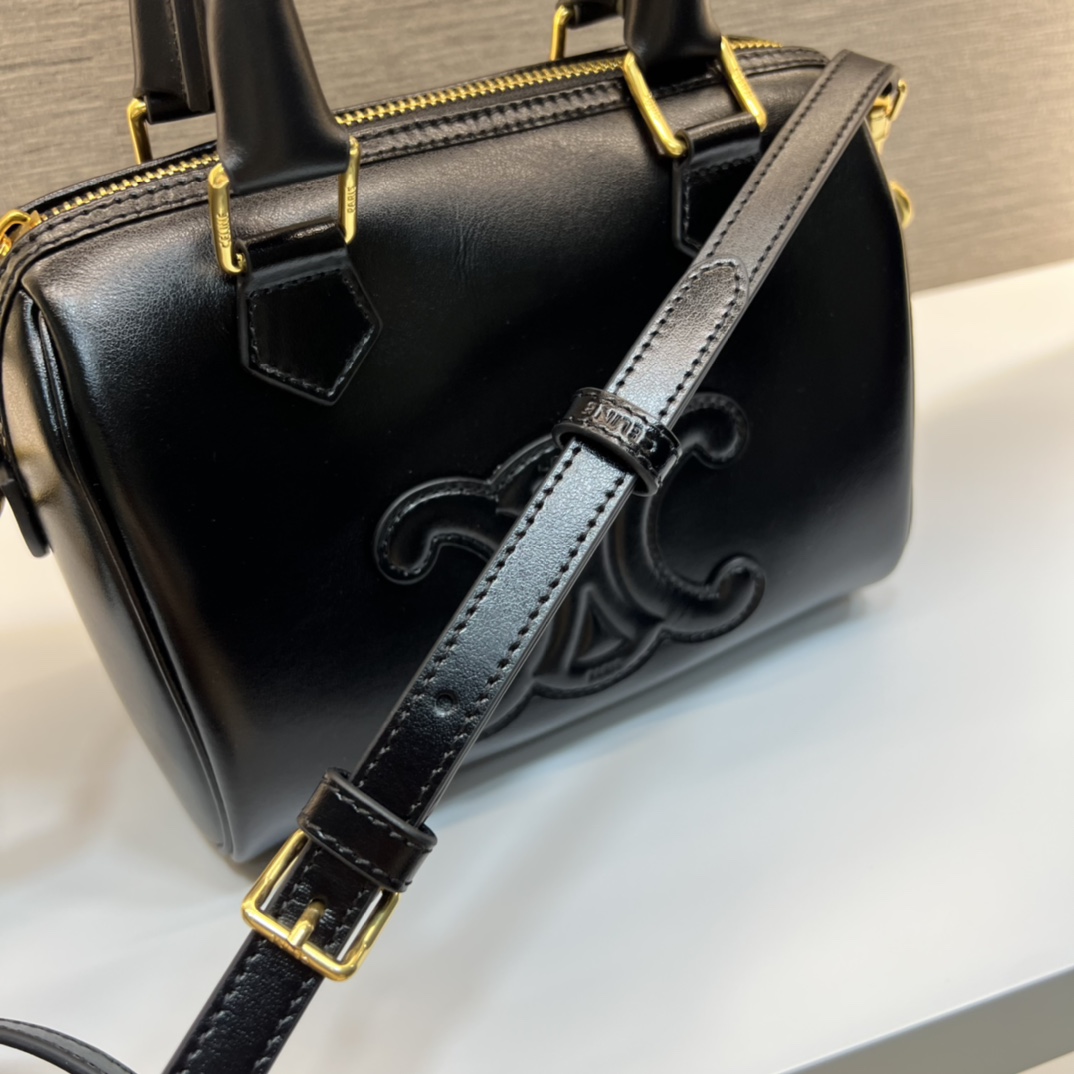 CELINE Small Boston Clafskin Black