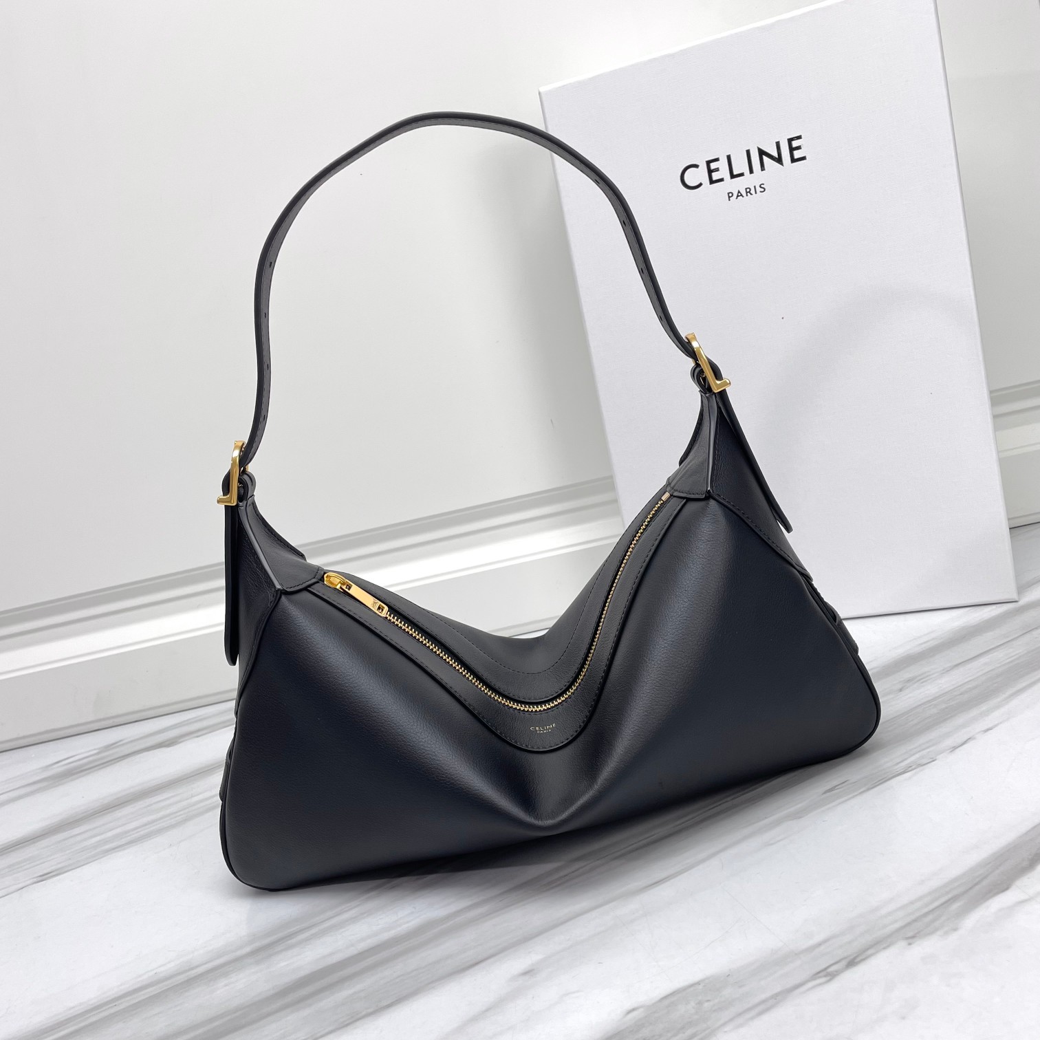 CELINE Medium Romy In Supple Calfskin Black