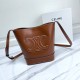 CELINE Small Bucket Cuir Triomphe In Grained Clafskin Tan