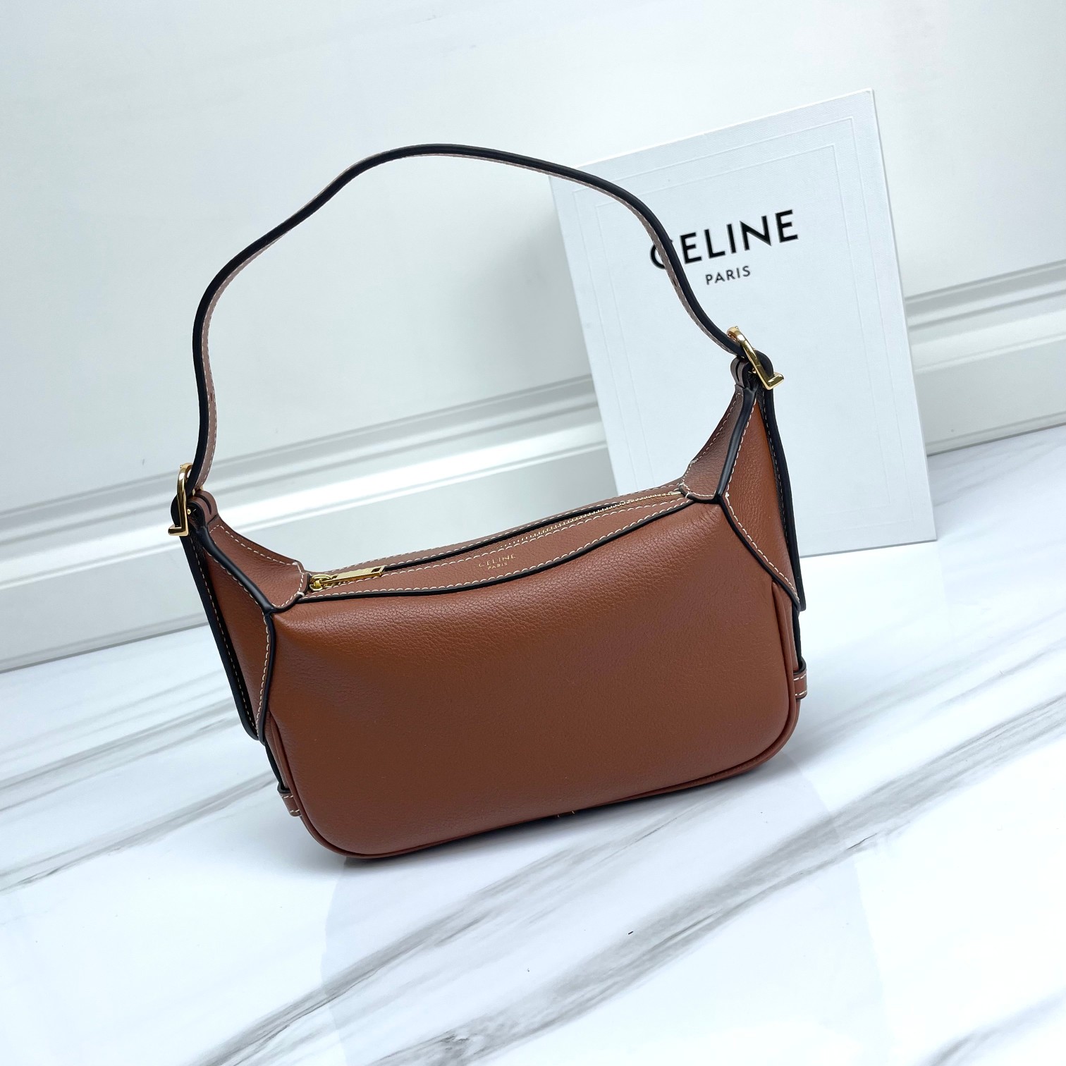 CELINE Mini Romy In Supple Calfskin Tan