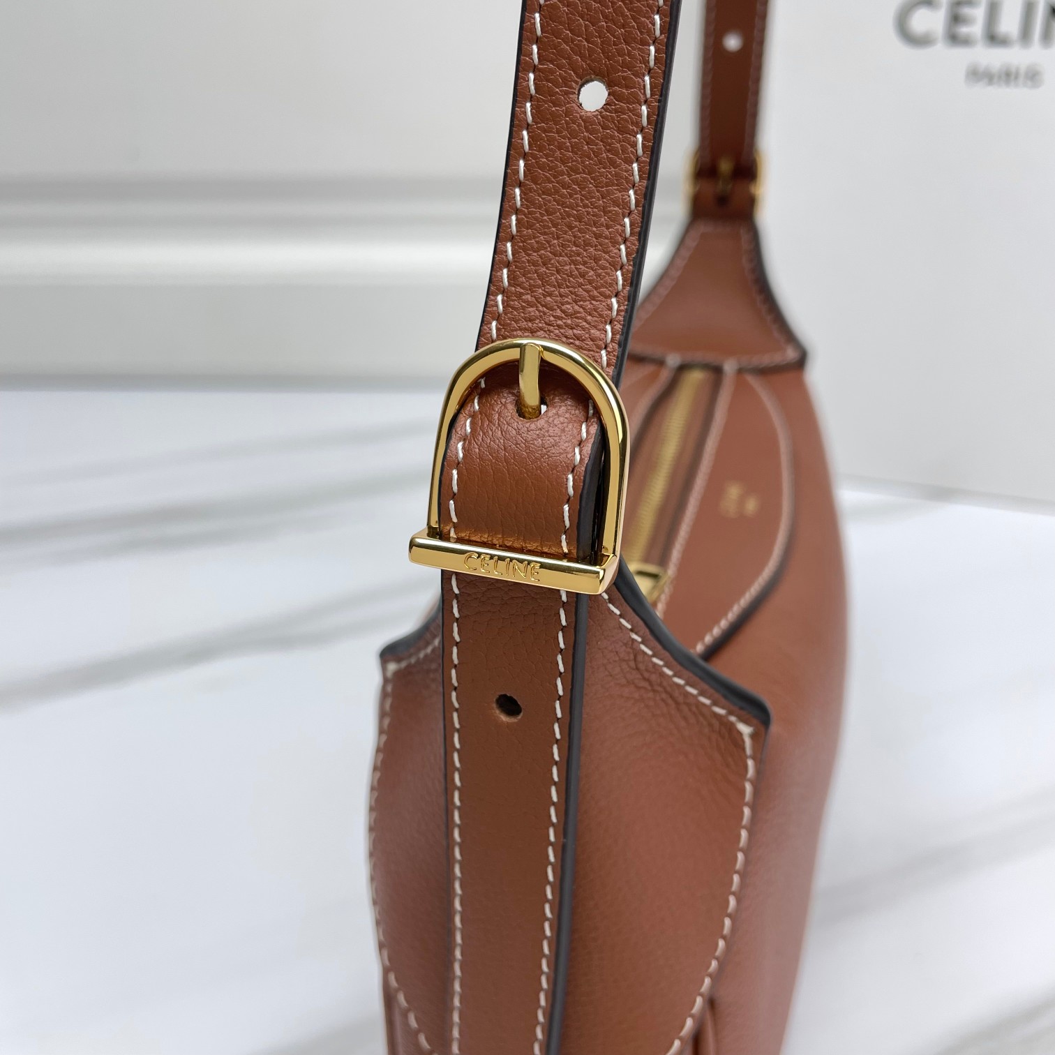 CELINE Mini Romy In Supple Calfskin Tan