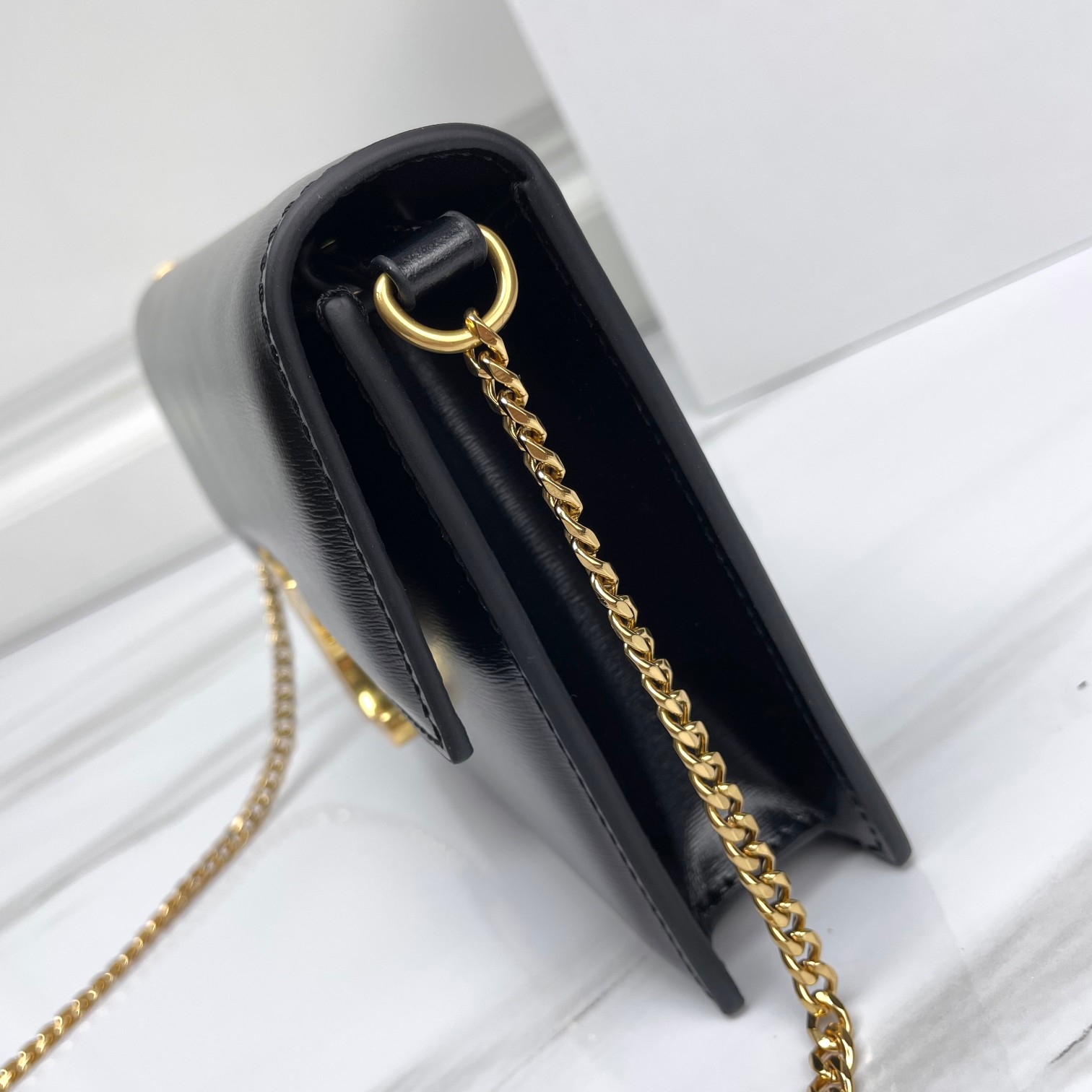 CELINE Clutch Soir In Shiny Calfskin Black