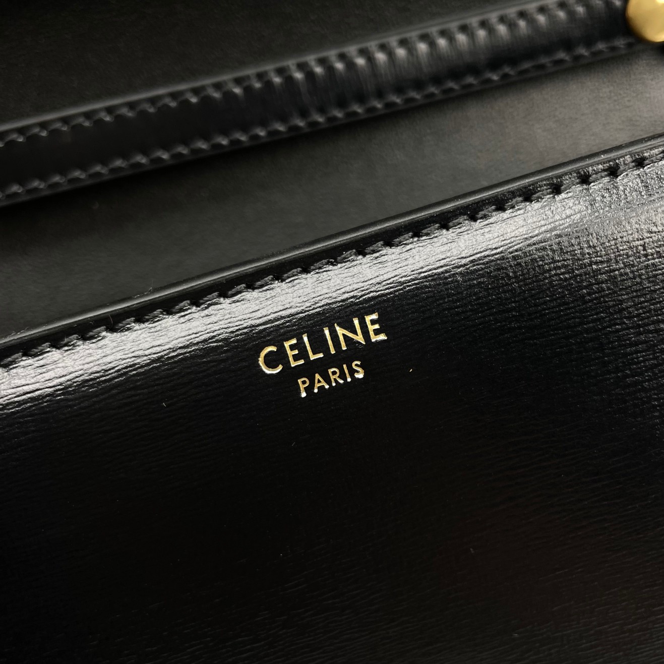 CELINE Clutch Soir In Shiny Calfskin Black