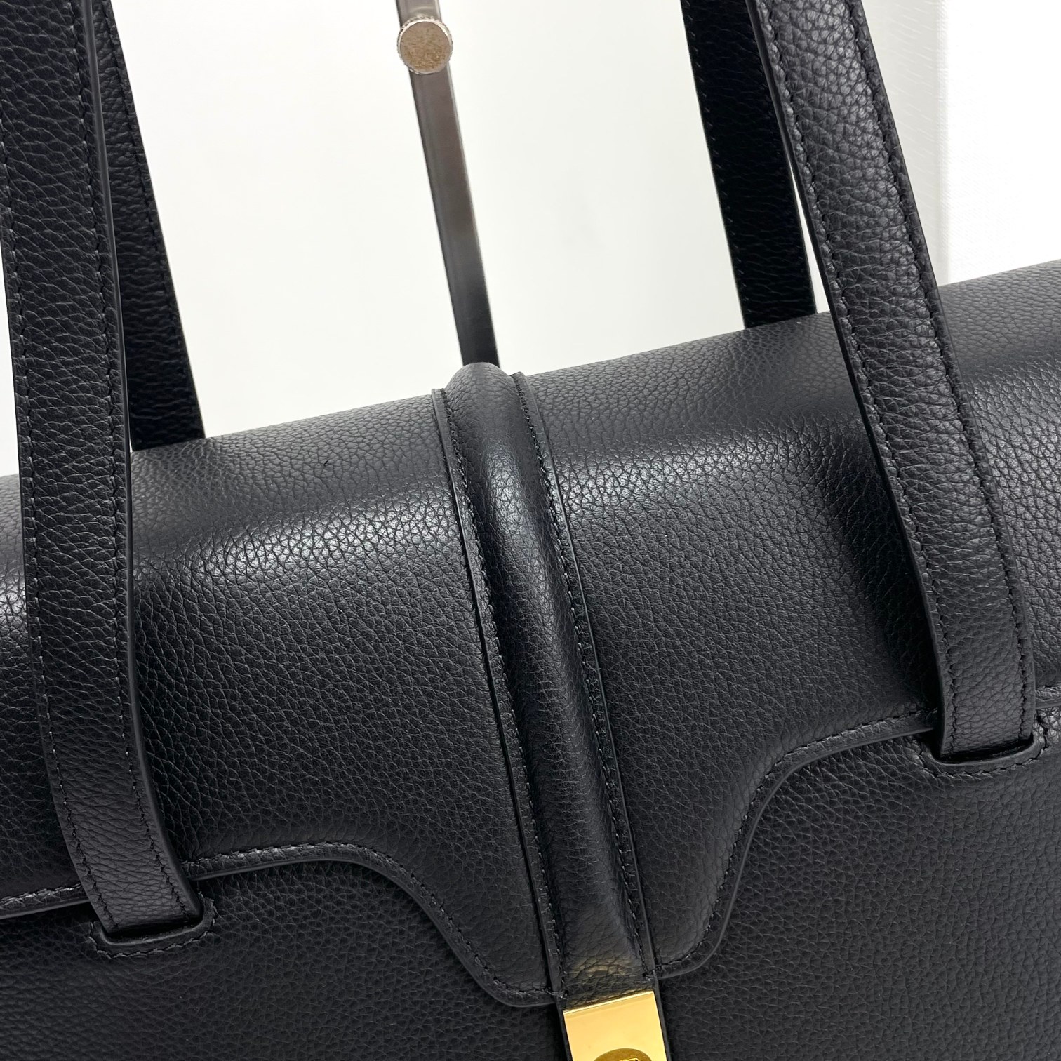 CELINE Medium Soft 16 In Smooth Calfskin Black