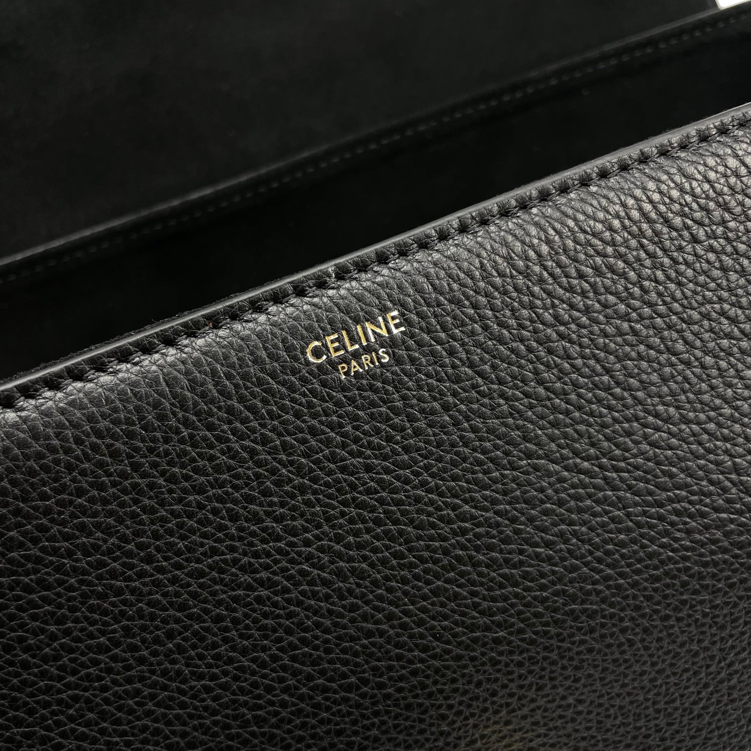 CELINE Medium Soft 16 In Smooth Calfskin Black