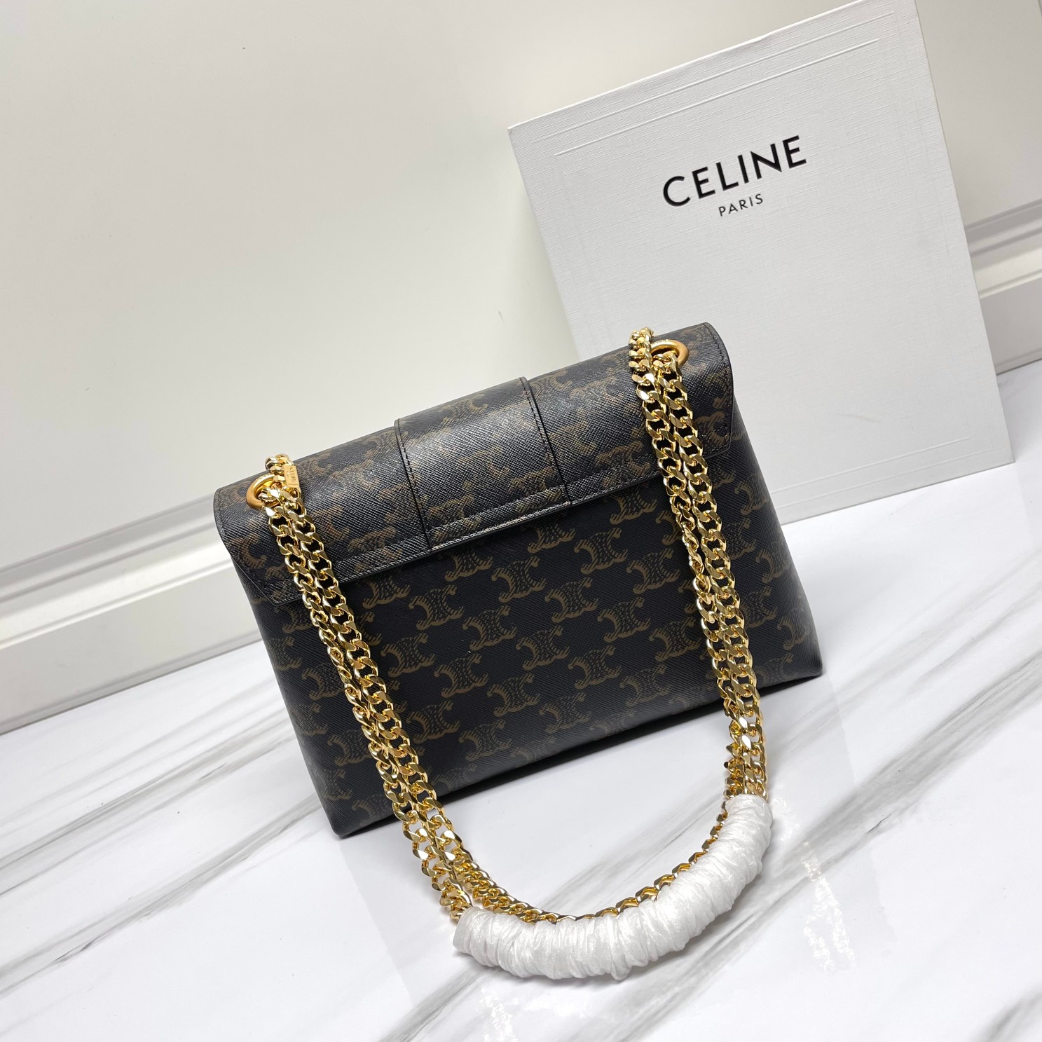 CELINE Medium Victoire Bag In Triomphe Canvas