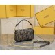 FENDI Baguette Mini Brown FF Jacquard Fabric