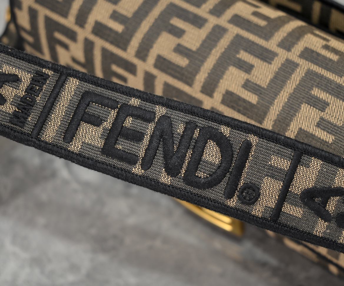 FENDI Baguette Meduim Brown FF Jacquard Fabric