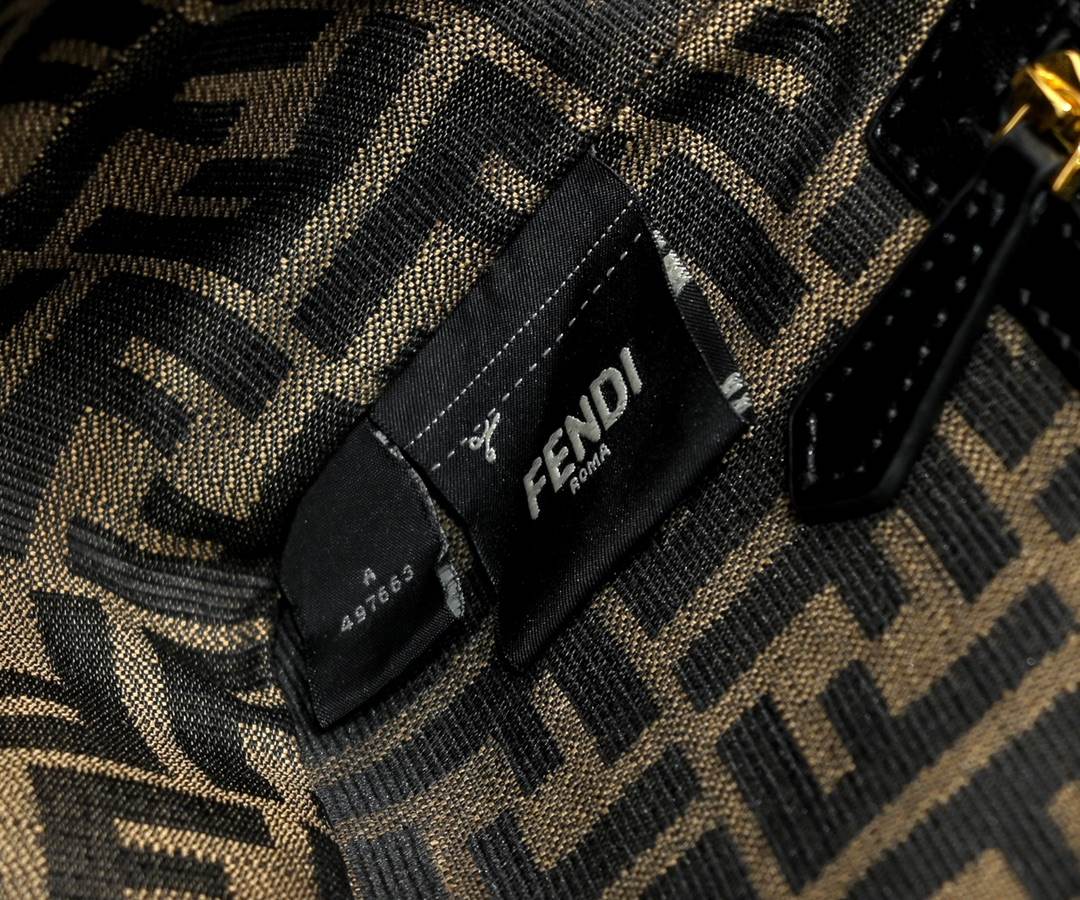 FENDI Baguette Meduim Brown FF Jacquard Fabric