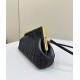 FENDI First Small Black Woven Leather