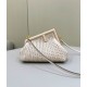 FENDI First Small White Woven Leather