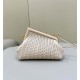 FENDI First Small White Woven Leather