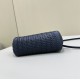 FENDI First Small Midnight Blue Woven Leather