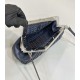 FENDI First Small Midnight Blue Woven Leather