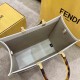 FENDI Sunshine Medium White Leather Shopper