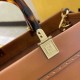 FENDI Sunshine Medium Brown Leather Shopper