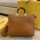 FENDI Sunshine Medium Brown Leather Shopper