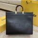 FENDI Sunshine Large Black Leather Shopper