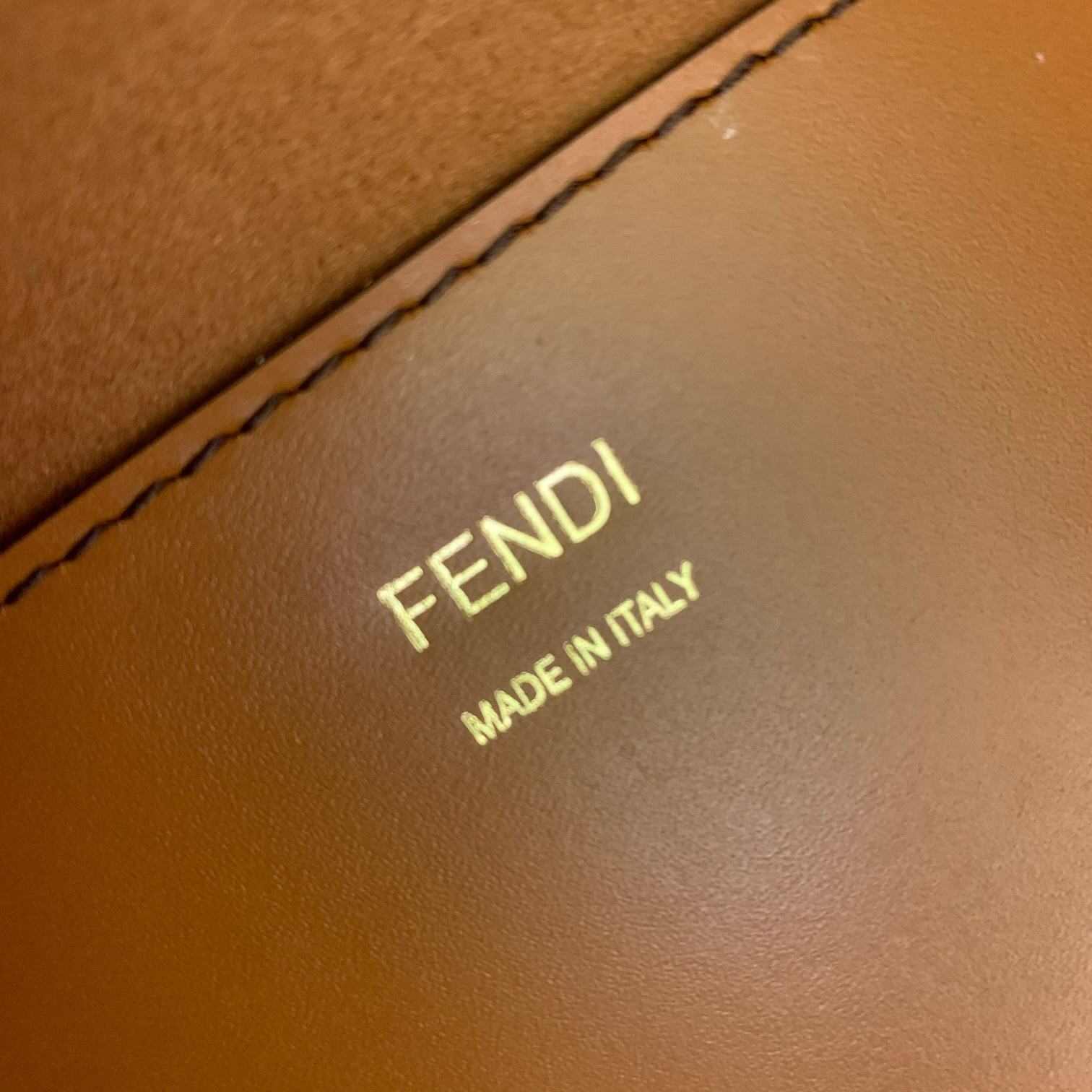 FENDI Sunshine Large Brown Leather Shopper