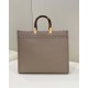 FENDI Sunshine Medium Dove Gray Leather And Elaphe Shopper