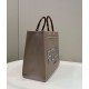 FENDI Sunshine Medium Dove Gray Leather And Elaphe Shopper