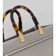 FENDI Sunshine Medium Dove Gray Leather And Elaphe Shopper