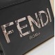 FENDI Sunshine Medium Black Leather And Elaphe Shopper