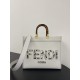 FENDI Sunshine Medium White Leather And Elaphe Shopper