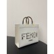 FENDI Sunshine Medium White Leather And Elaphe Shopper