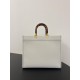 FENDI Sunshine Medium White Leather And Elaphe Shopper