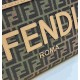 FENDI Sunshine Small Brown FF Jacquard Fabric Shopper