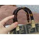 FENDI Sunshine Mini Brown FF Jacquard Fabric Shopper