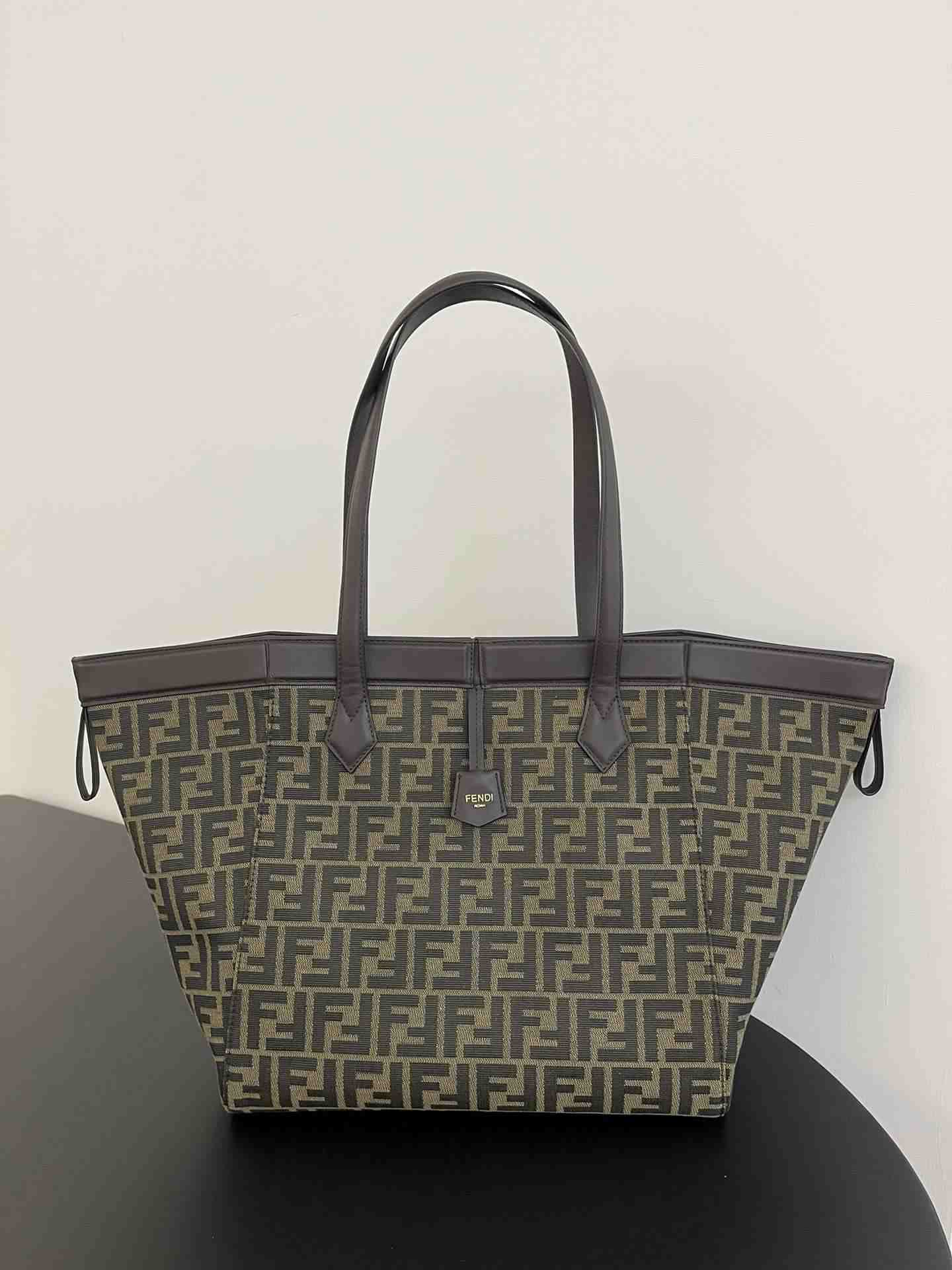 FENDI Origami Large Brown FF Jacquard Fabric