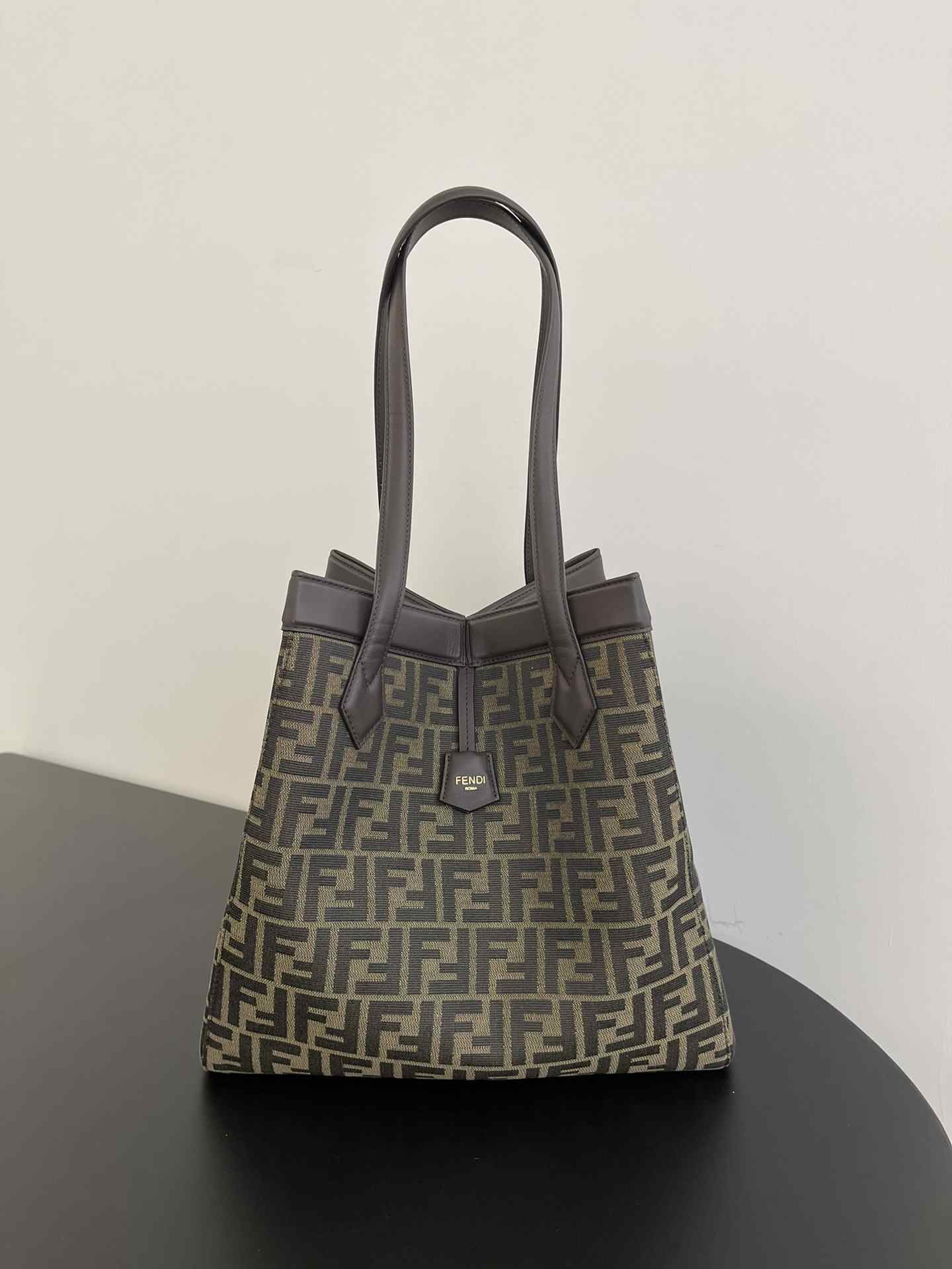 FENDI Origami Large Brown FF Jacquard Fabric