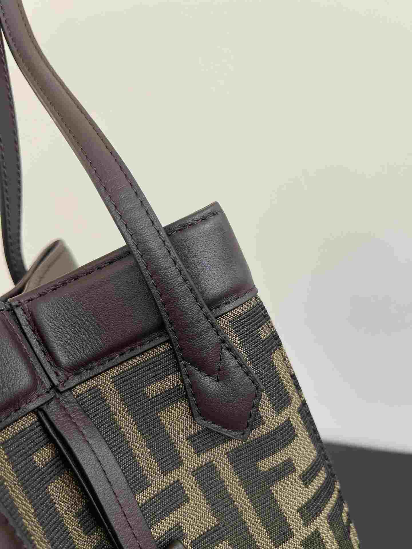 FENDI Origami Mini Brown FF Jacquard Fabric