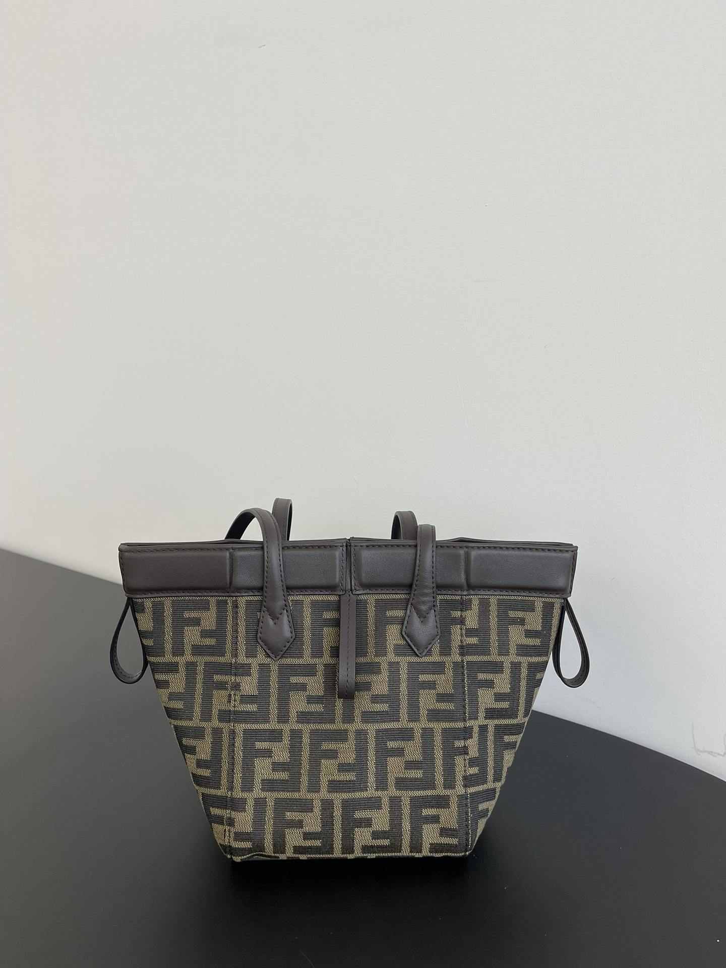 FENDI Origami Mini Brown FF Jacquard Fabric