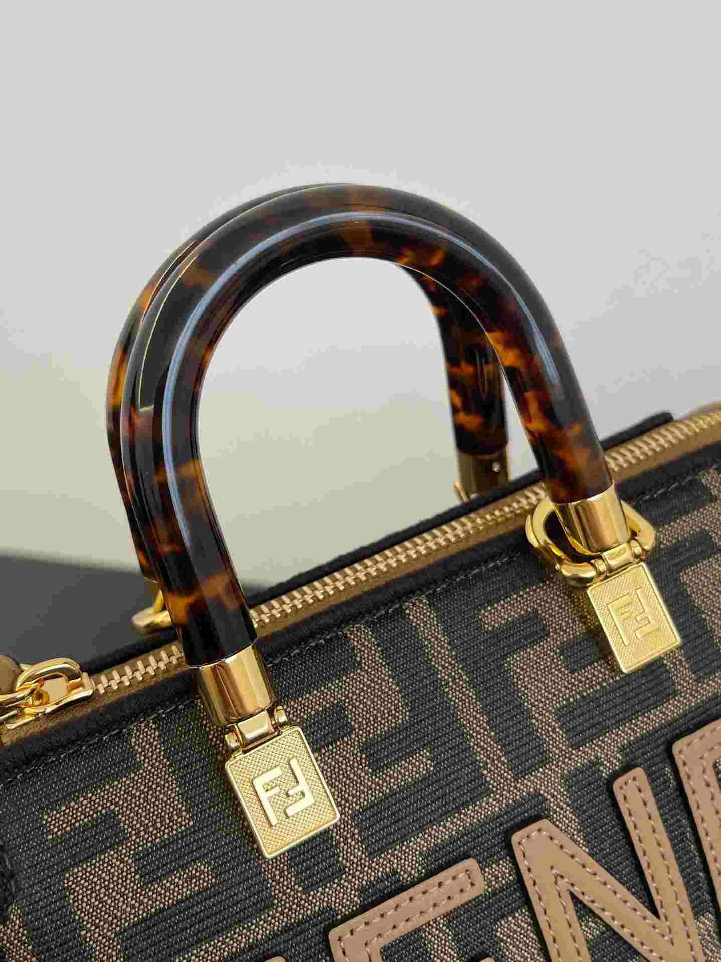 FENDI By The Way Mini Brown FF Fabric Boston