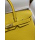 HERMES Birkin 25 Jaune Ambre Togo Gold-tone Hardware