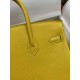 HERMES Birkin 25 Jaune Ambre Togo Gold-tone Hardware