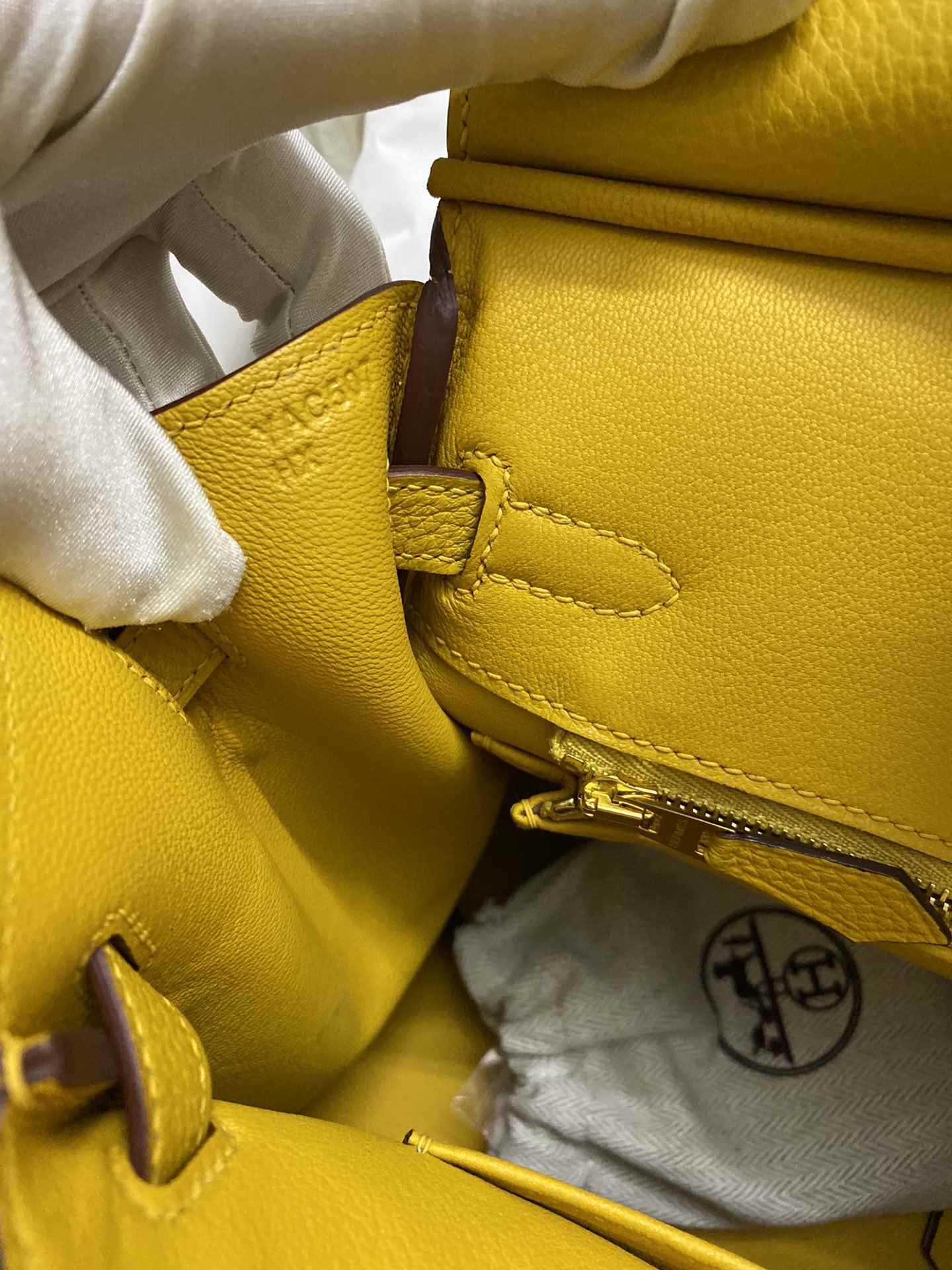 HERMES Birkin 25 Jaune Ambre Togo Gold-tone Hardware