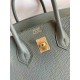 HERMES Birkin 25 Vert amande Togo Gold-tone Hardware